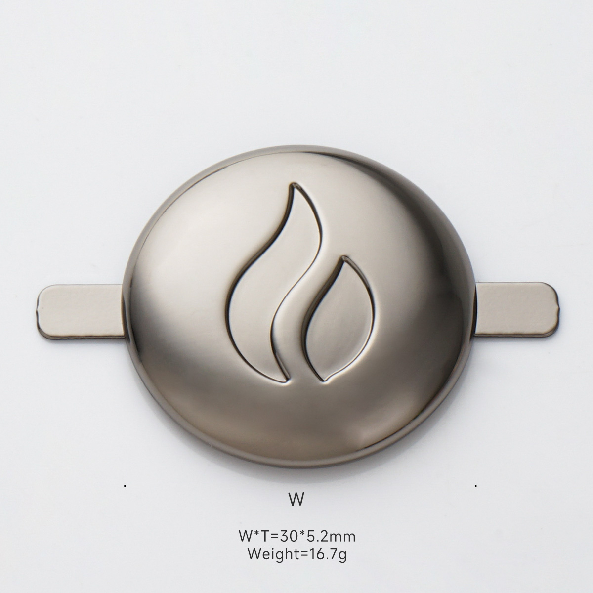 30mm circle metal tag with engraving logo for bags