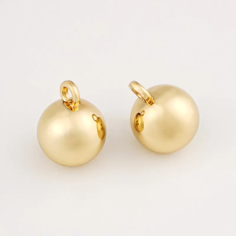 ball shape gold metal bag charm for wallet