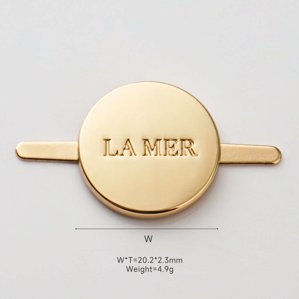 circle 20mm metal tag with engraving logo for purses