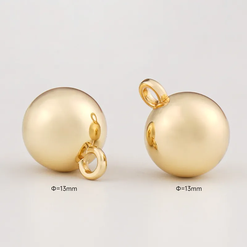 custom gold ball shape metal hang charm for bags