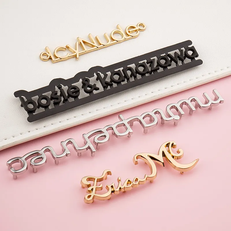 custom metal brand letters logo for bags