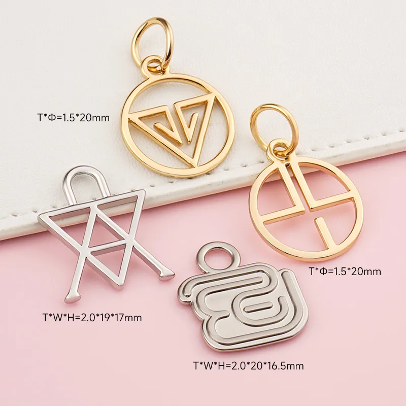custom metal logo charm with hanging hole for bags