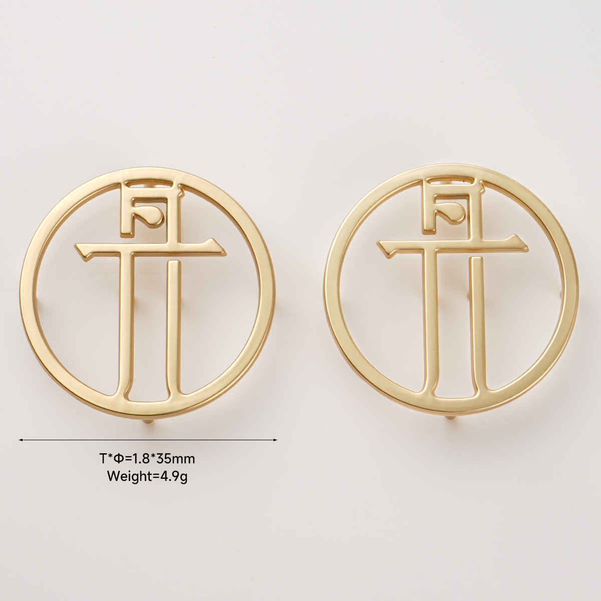 customize 35mm round metal tag for handbags