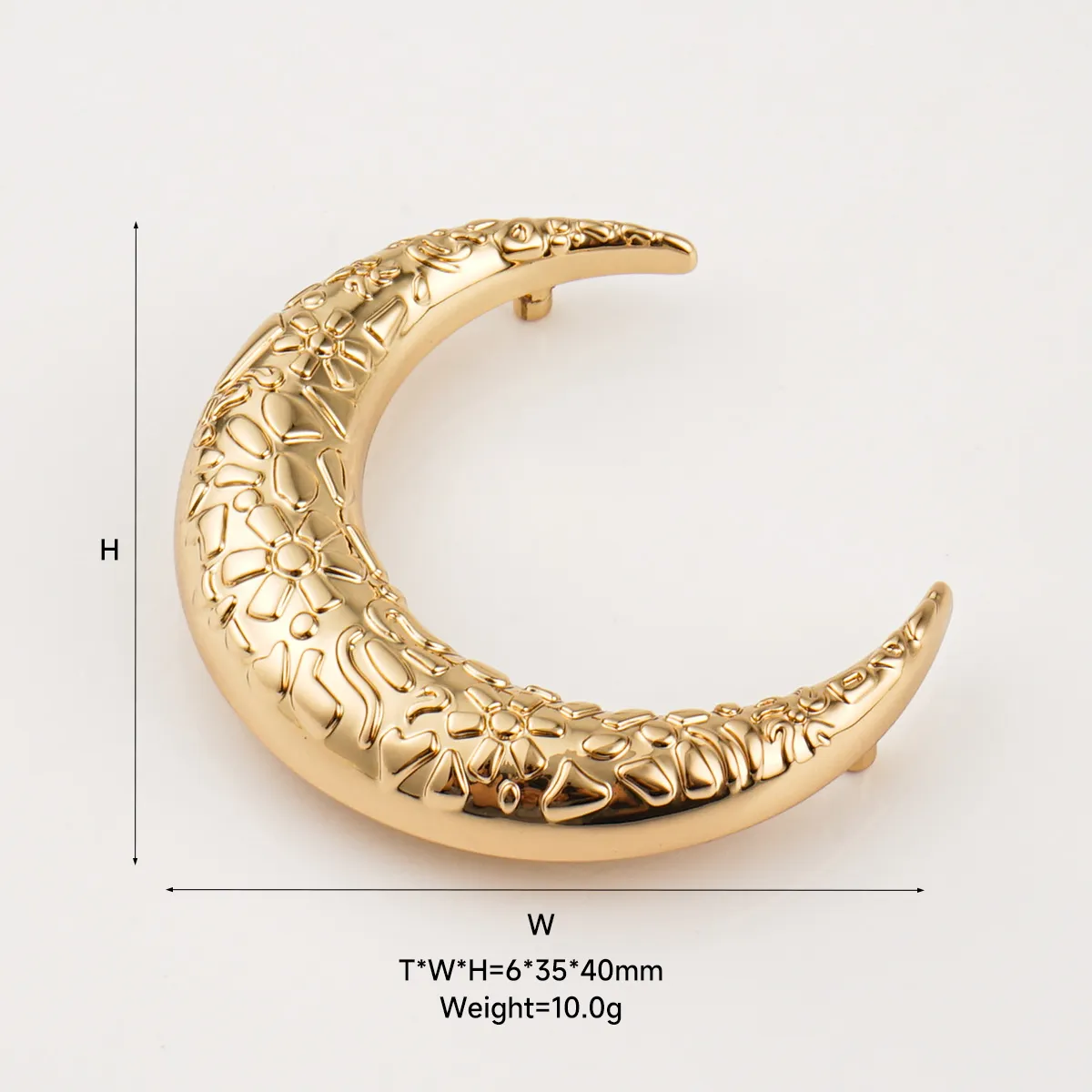 customize golden moon metal logo tag for bags