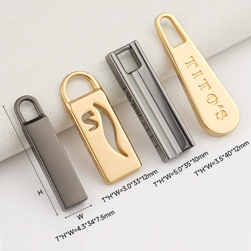 customize metal zip pull with logo for bags
