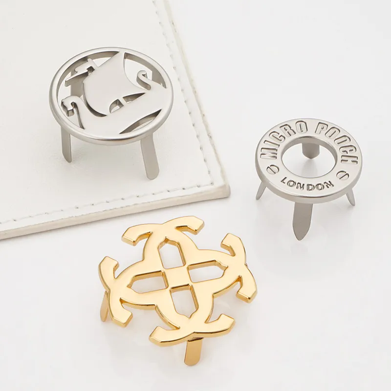 gold and matte silver metal tag for wallet hats