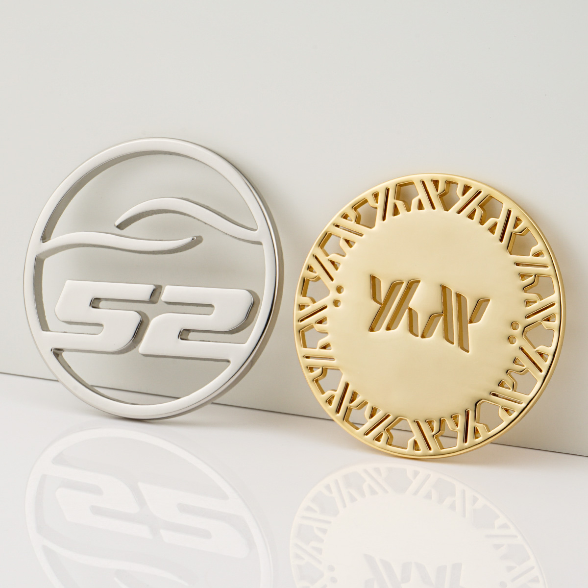 hollow logo metal tag for bags