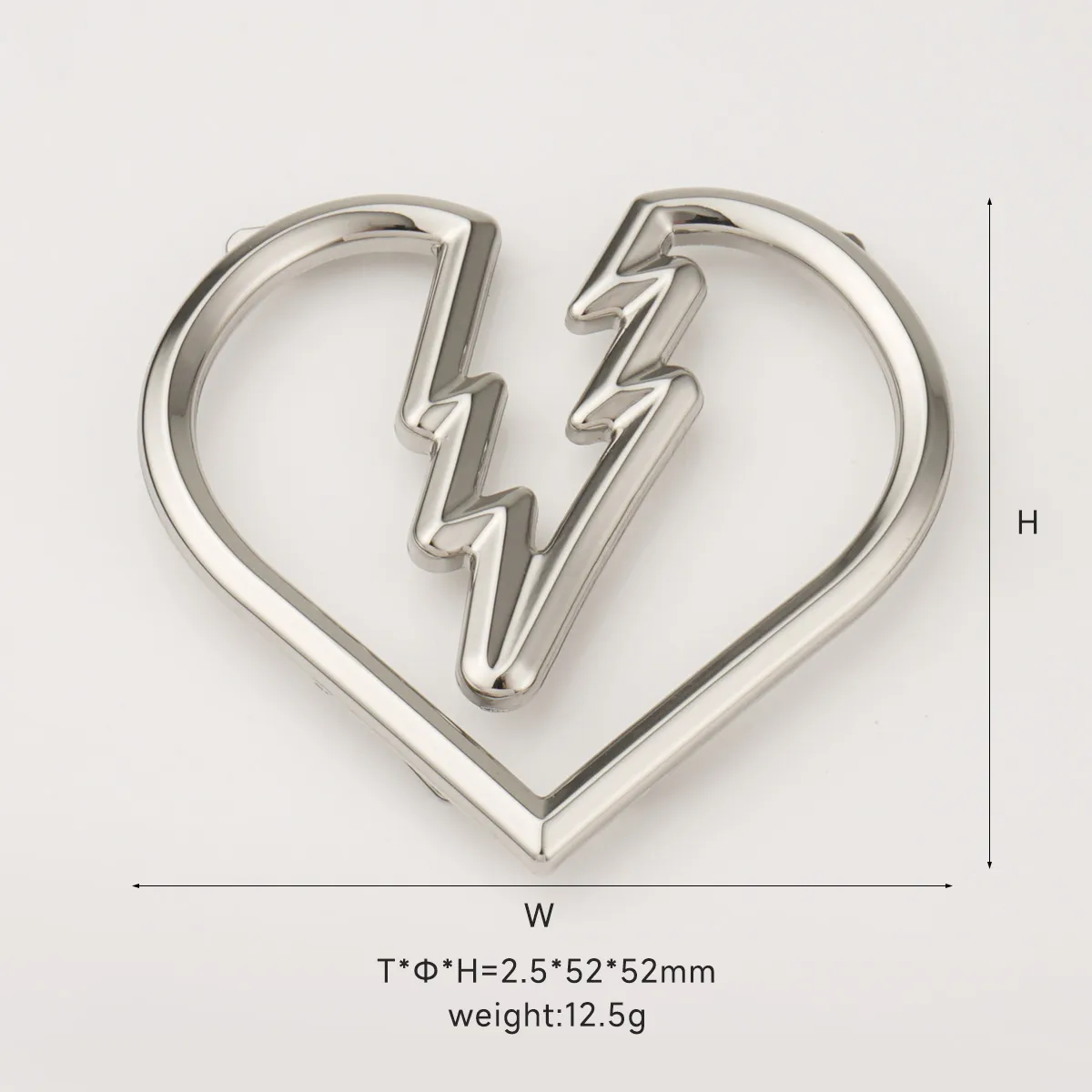 hot sale heart metal logo tag with legs for bags
