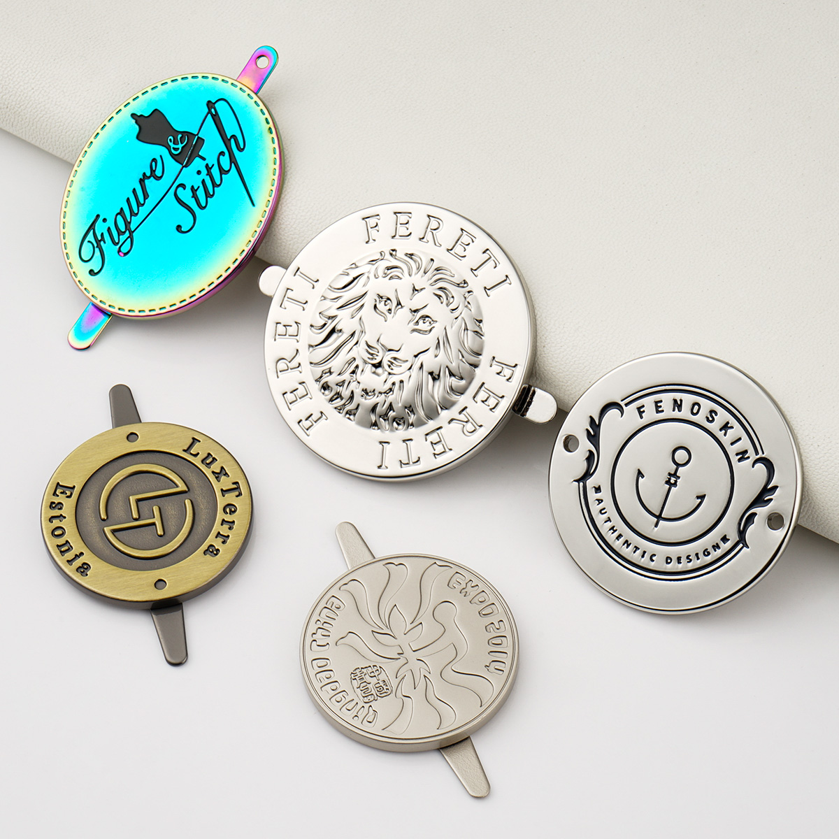metal tag with custom logo for handbags