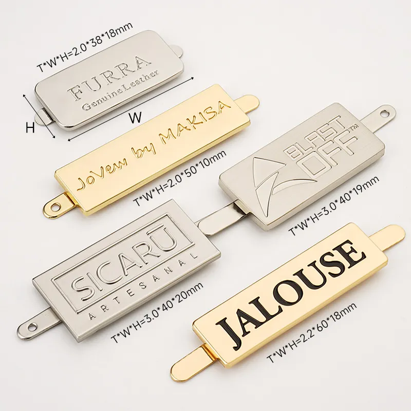 professional customize logo metal for bags