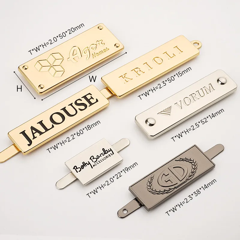 professional customize metal label for bags