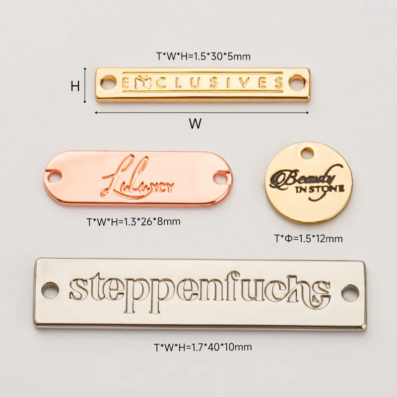 wholesale custom metal clothing tag with logo