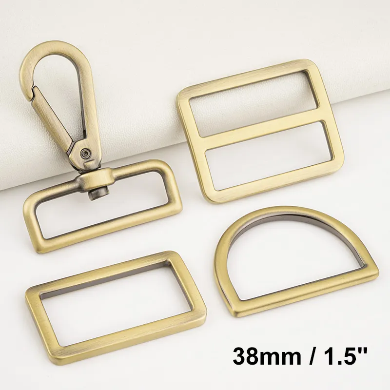 1.5 inches snap hook and bag buckle in brushed brass for handbags