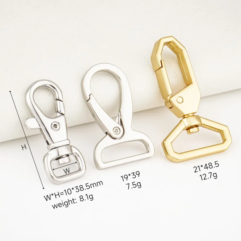 10mm 19mm zinc alloy metal swivel hook for bags