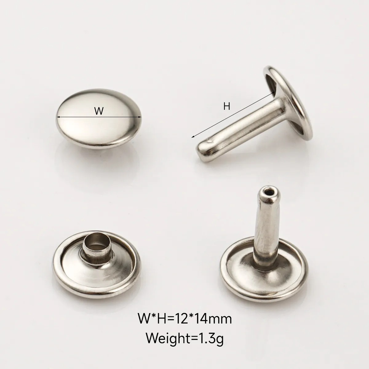 12mm brass rivets for handbags purses and clothing
