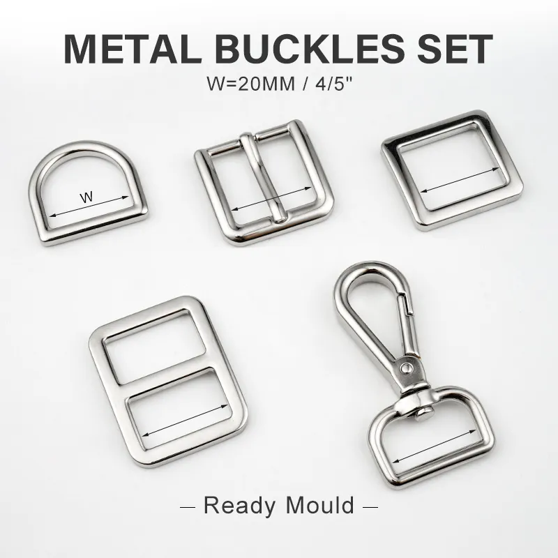 20mm silver snap hook and buckle for bags