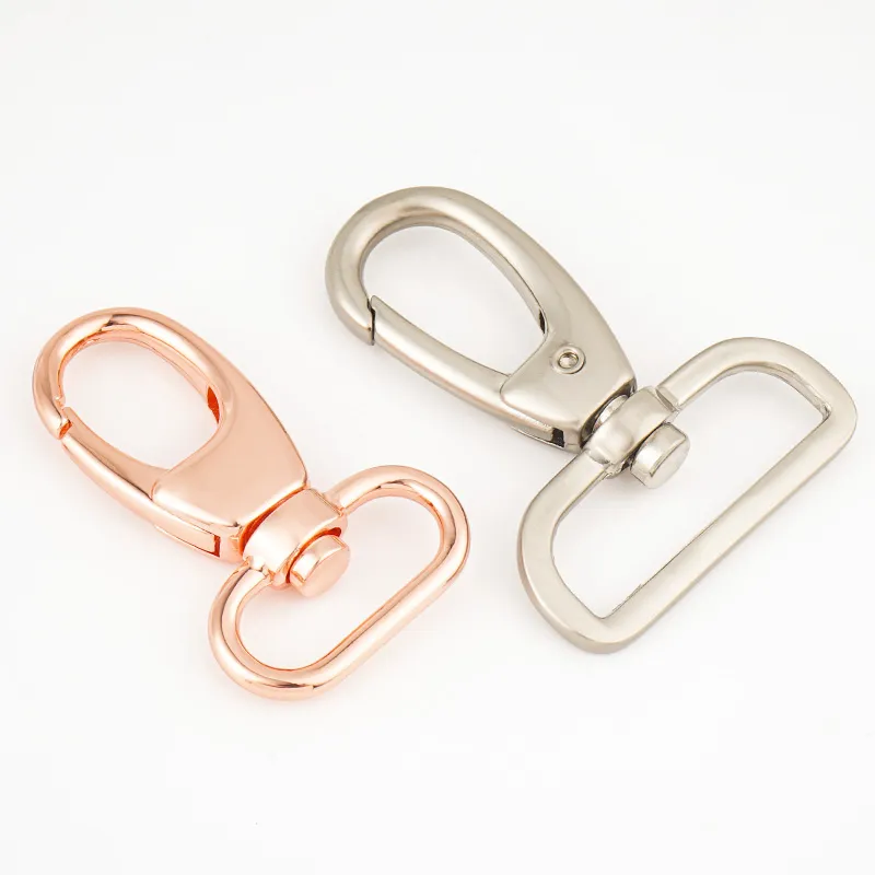25mm 38mm metal snap hook in rose gold and silver