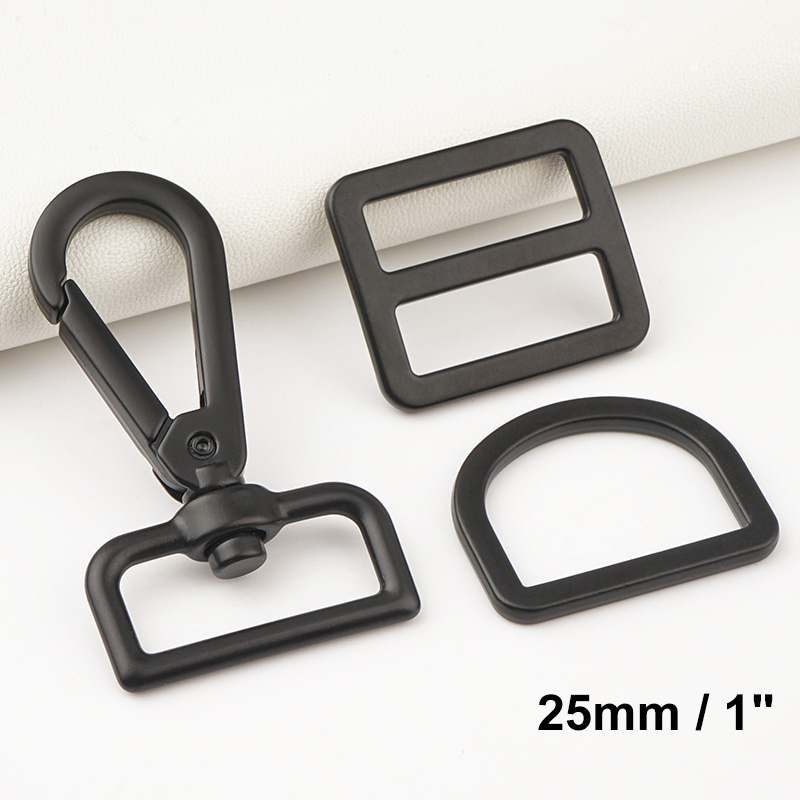 25mm black swivel hook and buckles for bags