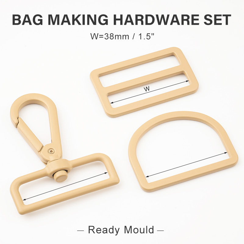 38mm snap hook d ring and slider buckle in sand color