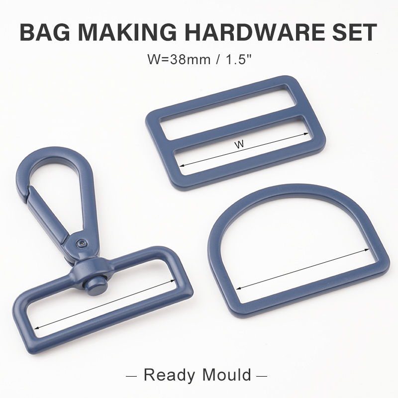 38mm snap hook slider buckle and d ring in navy blue