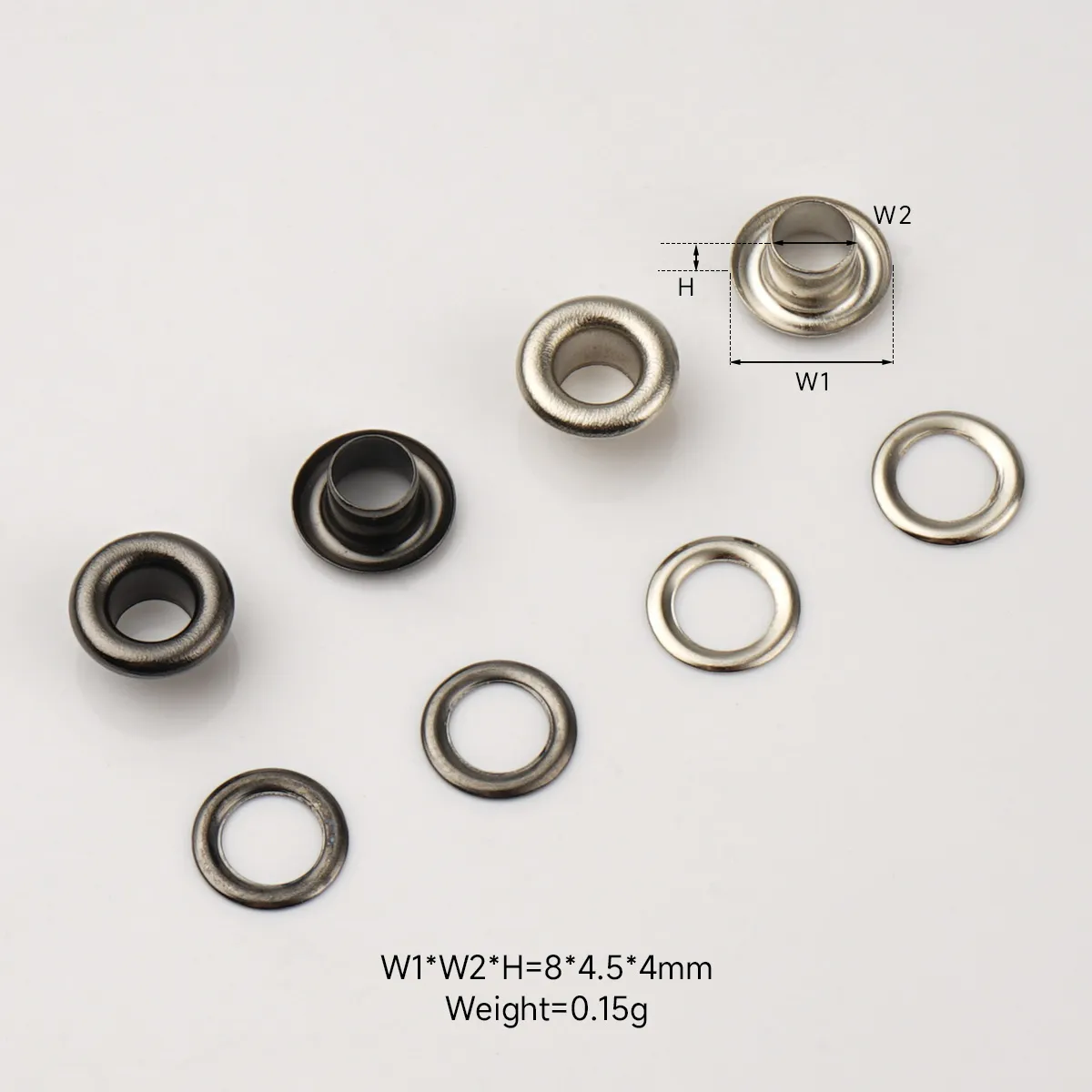 4.5mm nickel iron eyelets for purses bags and clothing