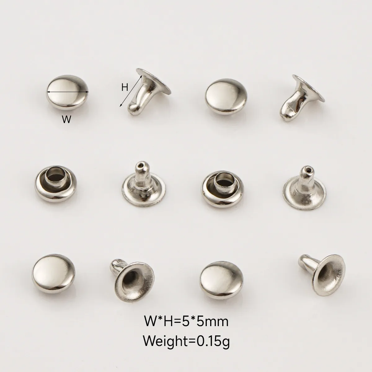 5mm single cap iron rivets for backpacks and handbags