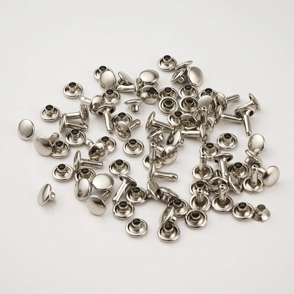 7mm double caps iron rivets for bags and leather purses