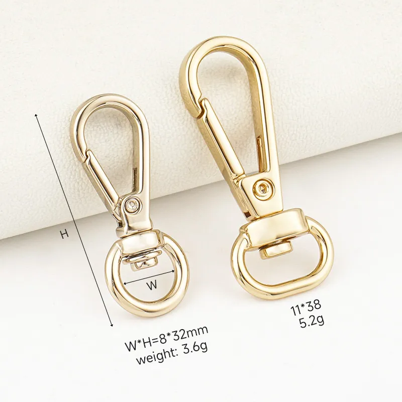8mm 11mm golden metal snap hook for wallet bag