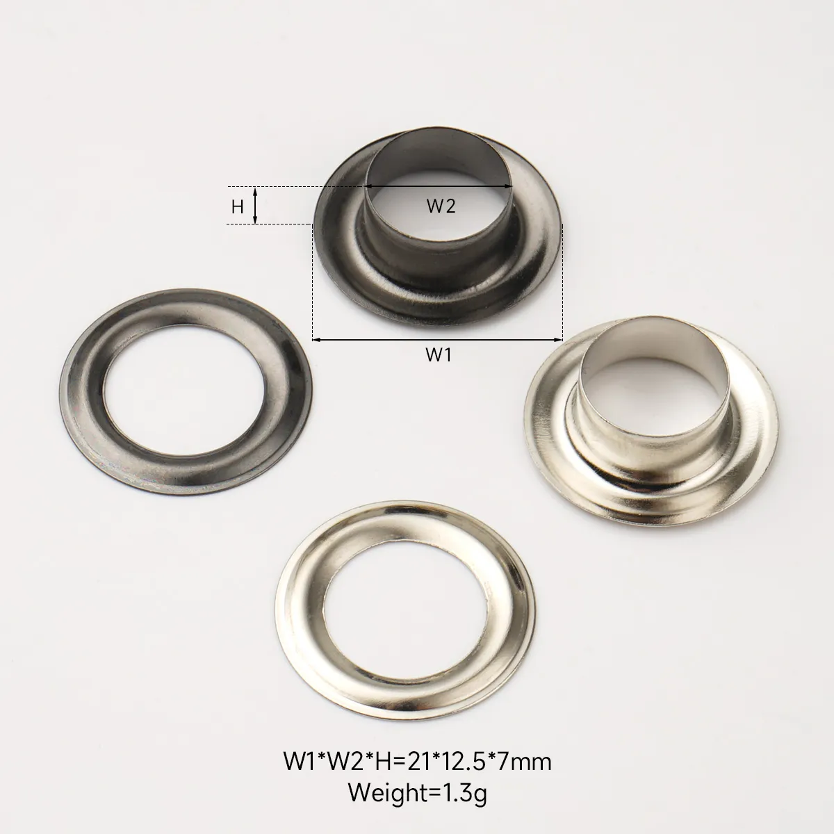 black nickel and silver 12.5mm brass eyelets for bags and backpack