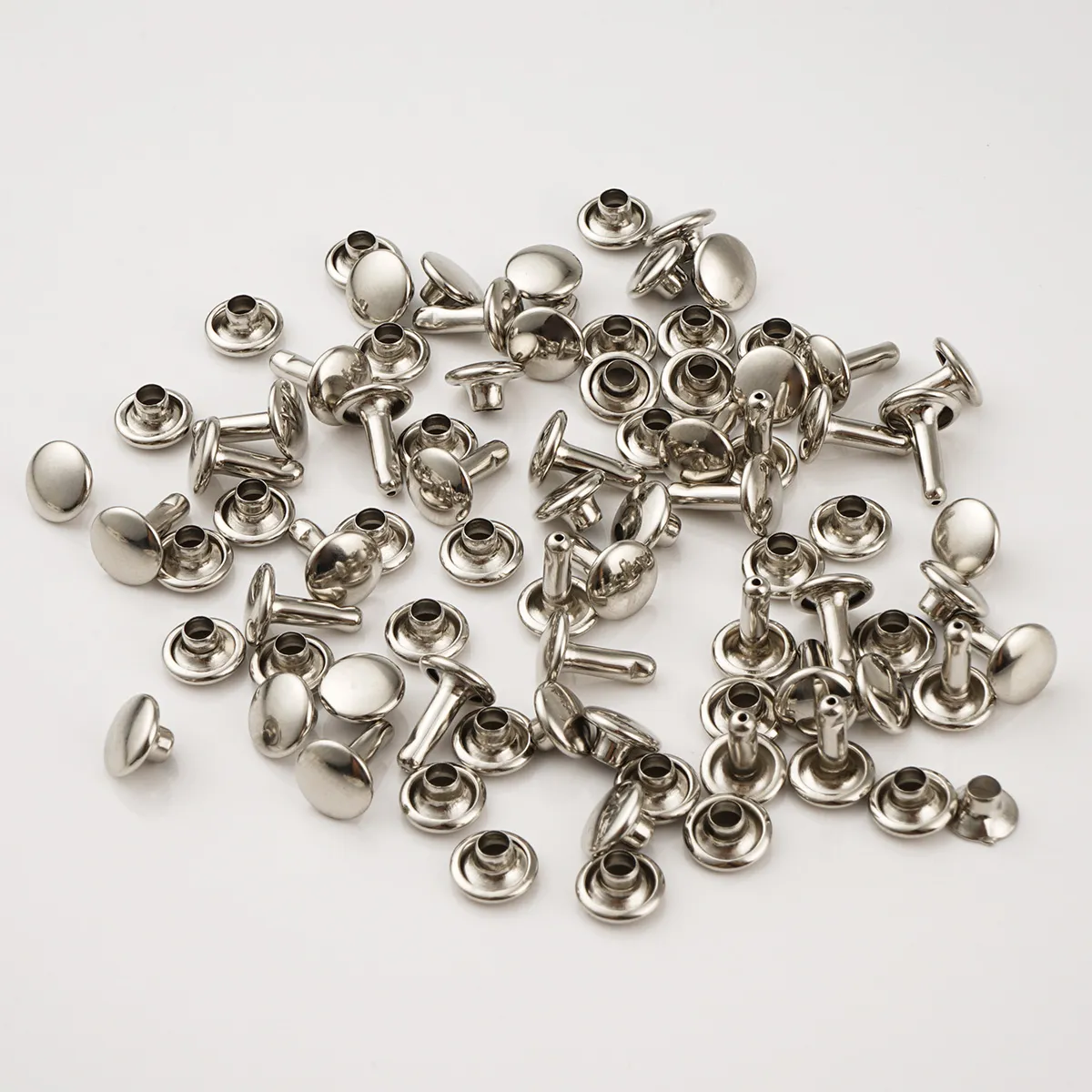 brass double cap rivets for bags shoes and clothing
