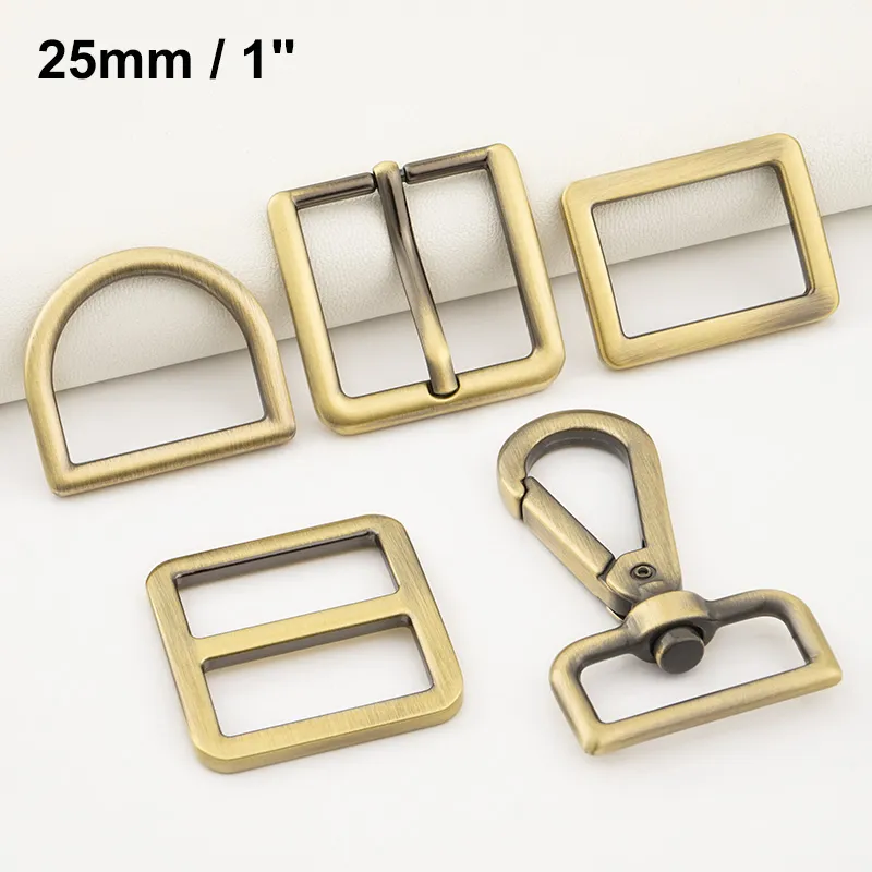 brushed brass snap hook and buckle 1 inch for bags