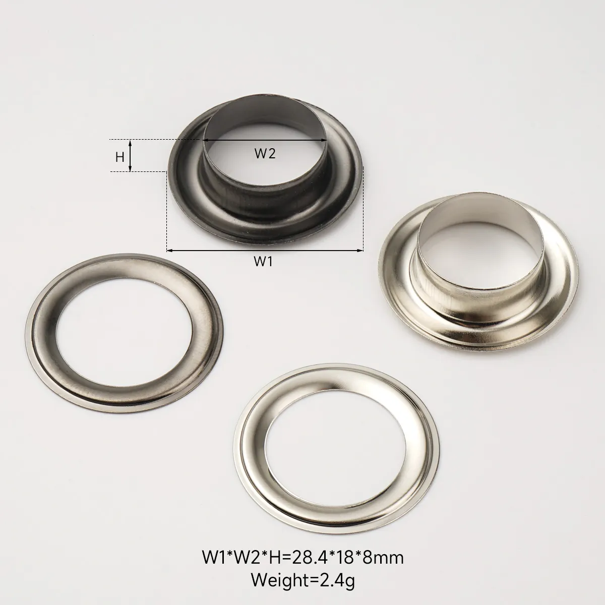 custom 18mm silver eyelet rings for handbags and backpacks