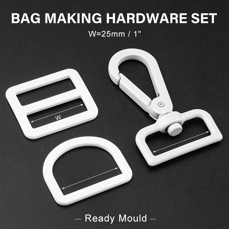 customize 1 inch white bag making hardware set