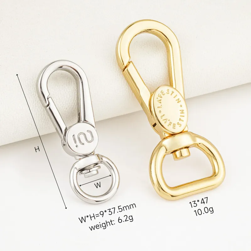 customize spring snap hook with engraved logo for handbags