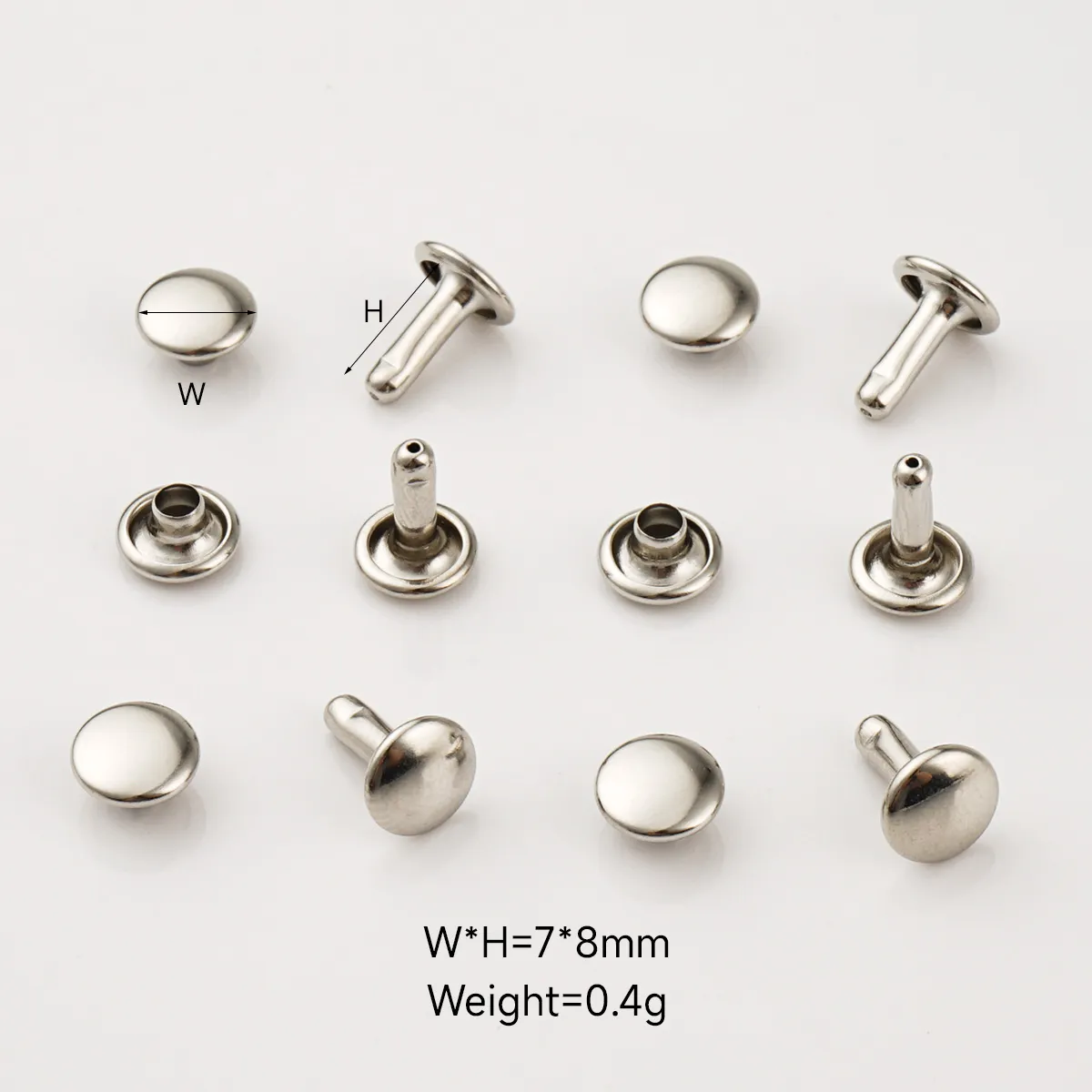 fashion 7mm iron silver rivets for handbags backpacks and shoes
