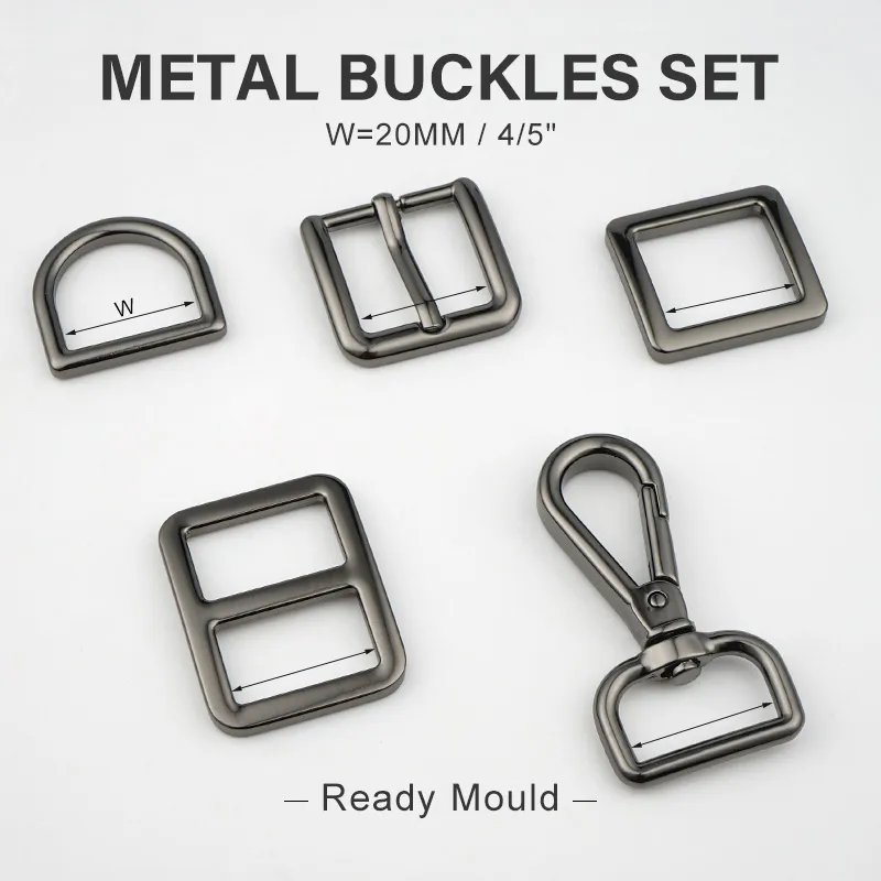 gunmetal metal snap hook and buckle for bags
