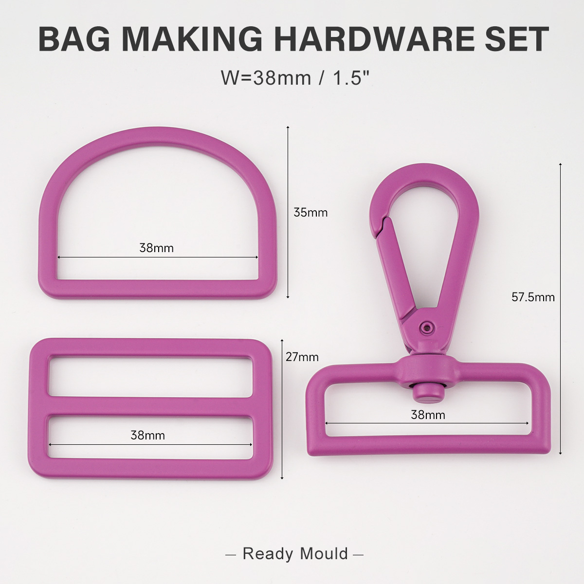 magenta purple swivel hook and buckles 38mm for bags