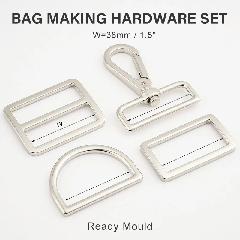 silver snap hook and buckle 3.8cm for handbags