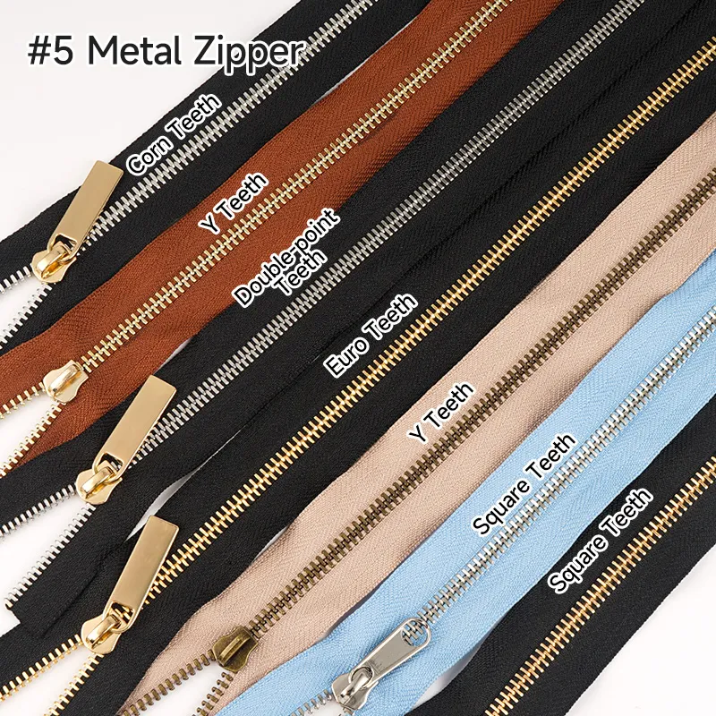 wholesale customize 5# metal zipper for bags clothing