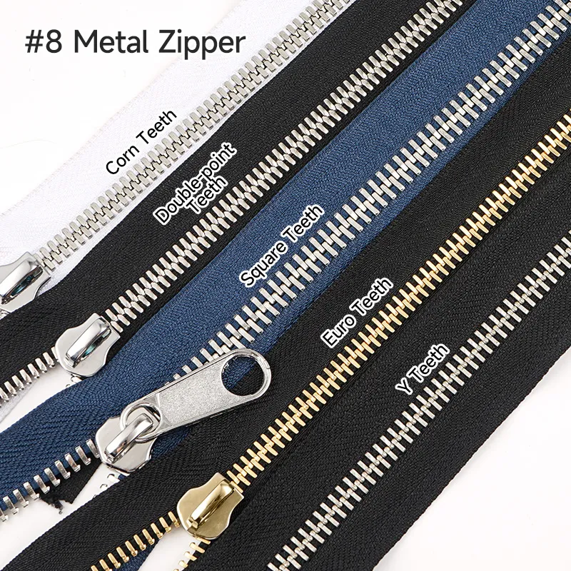 wholesale customize 8# metal zipper for garment