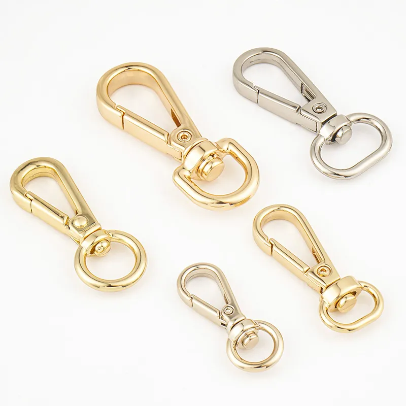 zinc alloy swivel snap hook in gold and silver