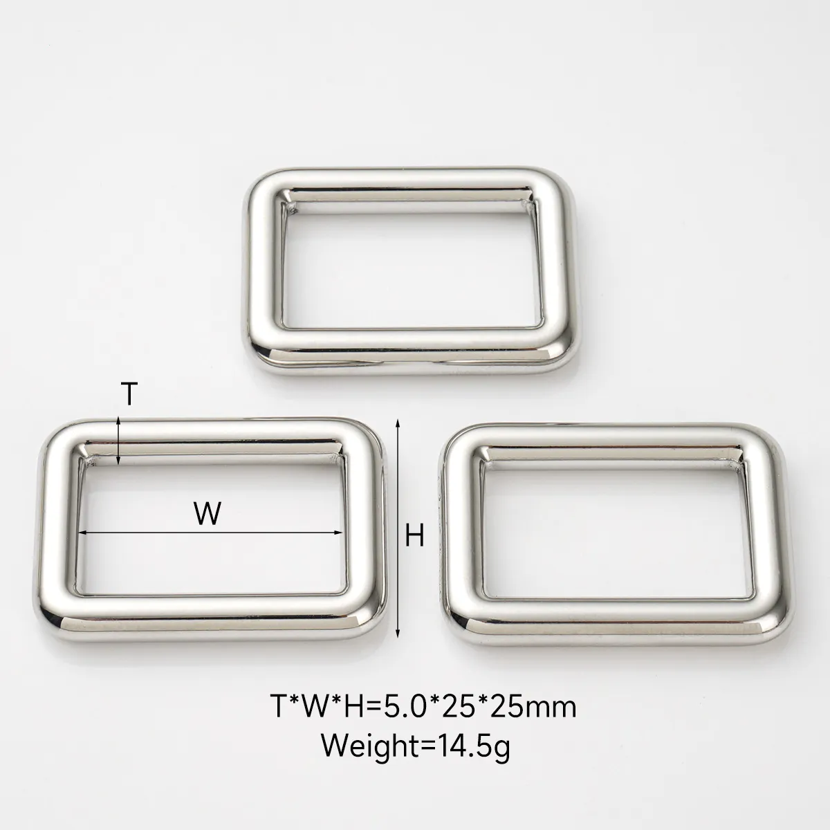 25mm stainless steel rectangle buckle for handbag straps