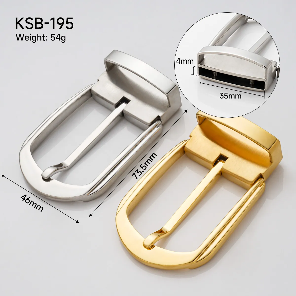 35mm stainless steel belt buckle for men leather belt