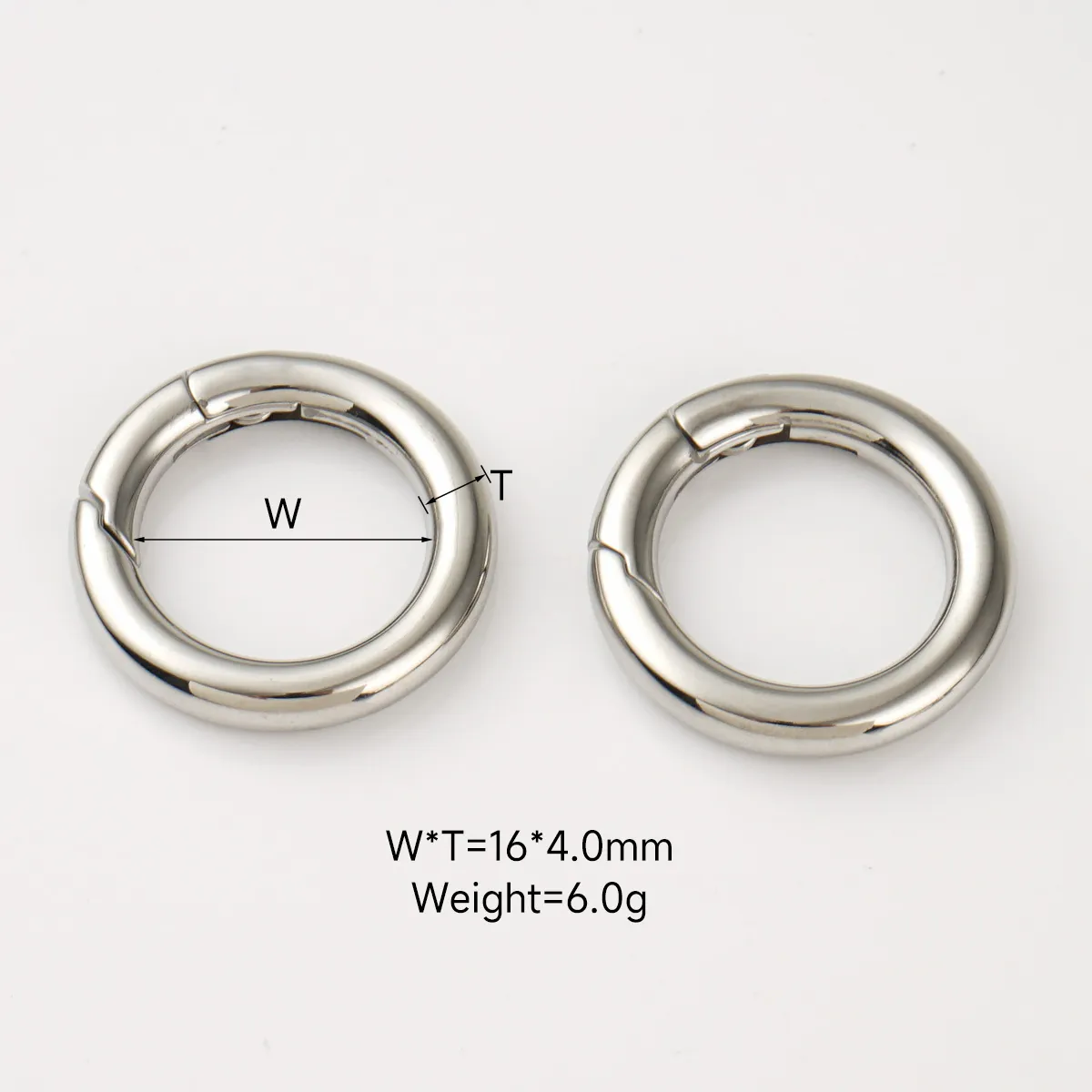 custom 16mm stainless steel o ring clip for purses keyring