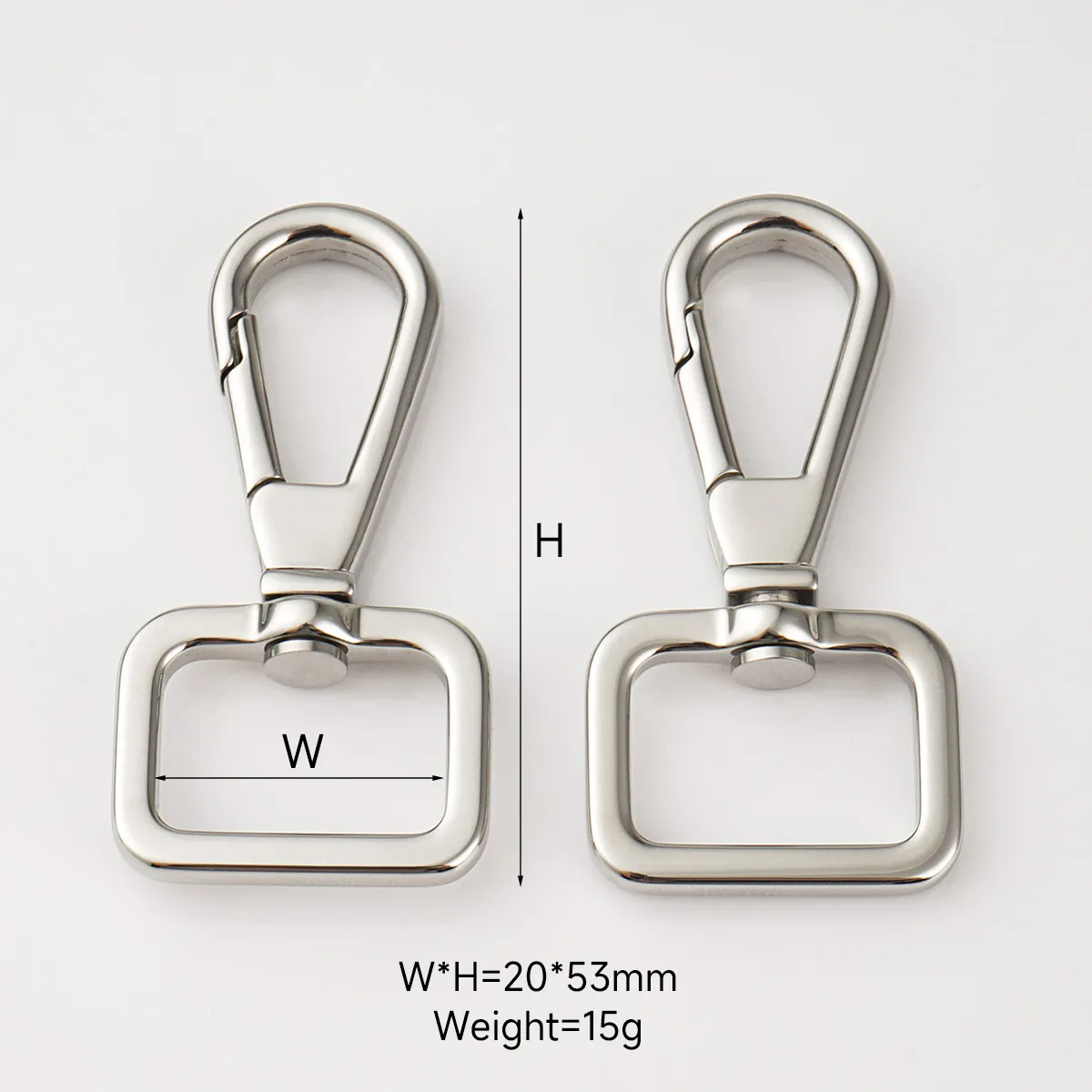 custom 20mm oxidation stainless steel swivel hooks for handbags