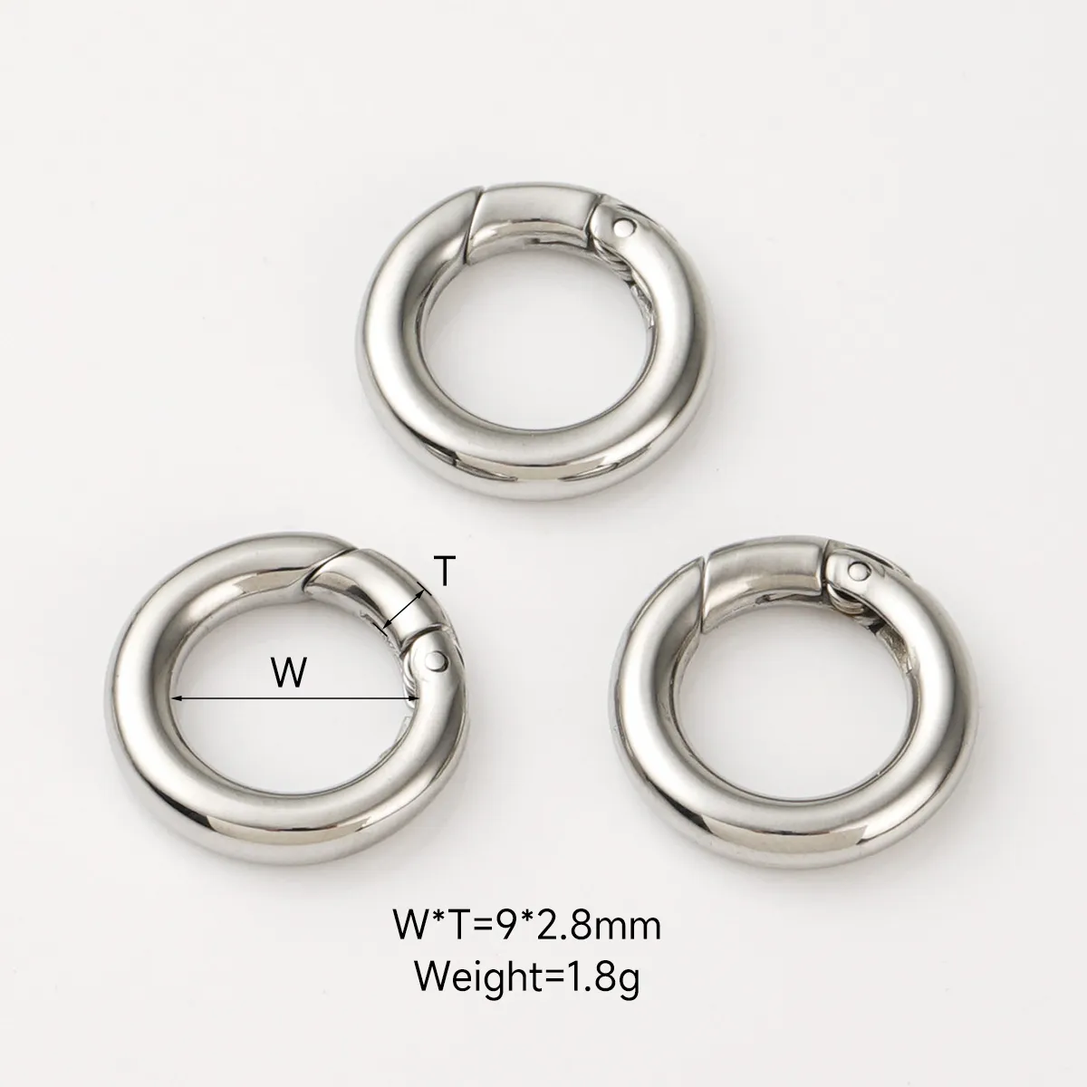 custom 9mm small stainless steel carabiner clips for purses