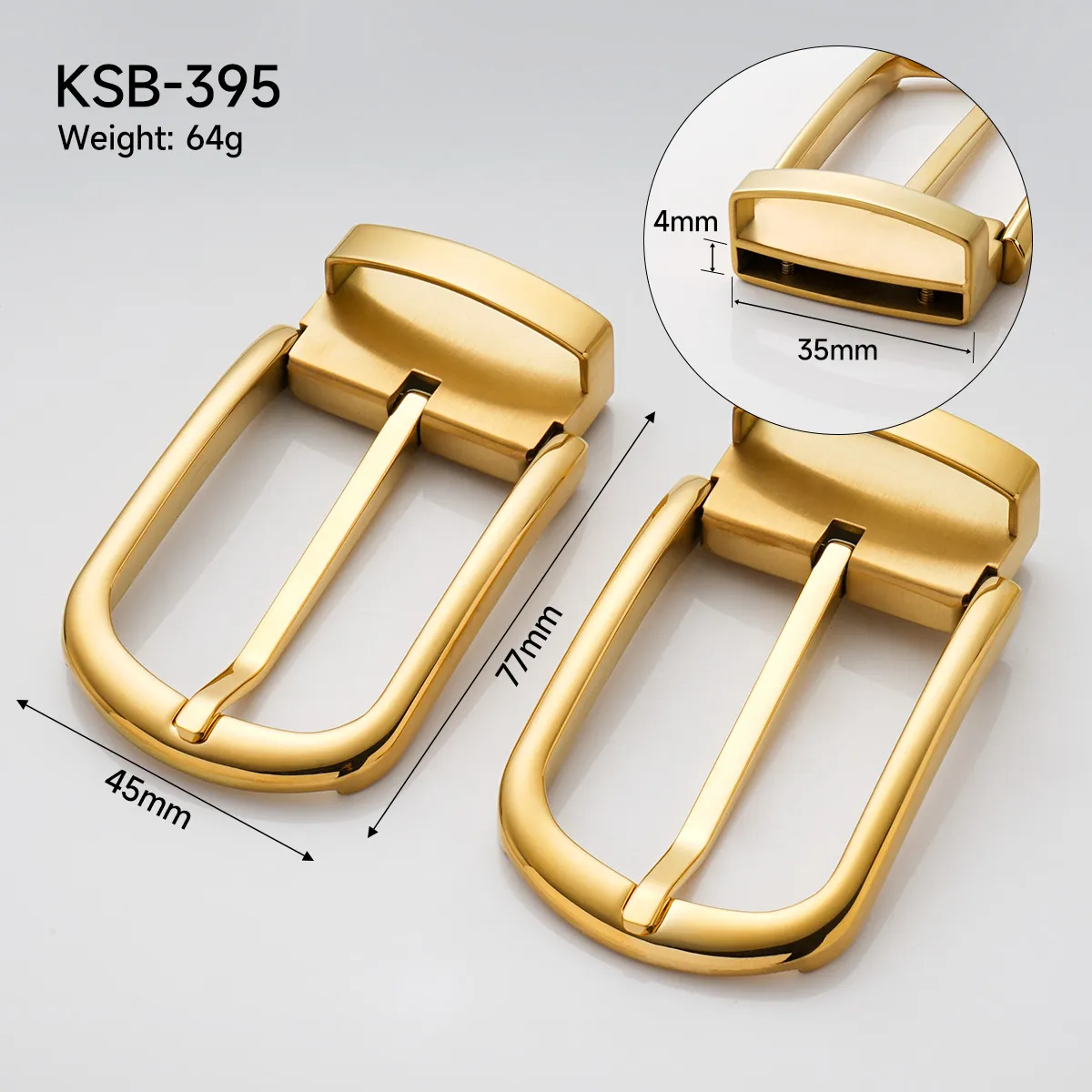 custom logo 35mm gold stainless steel belt buckle for men