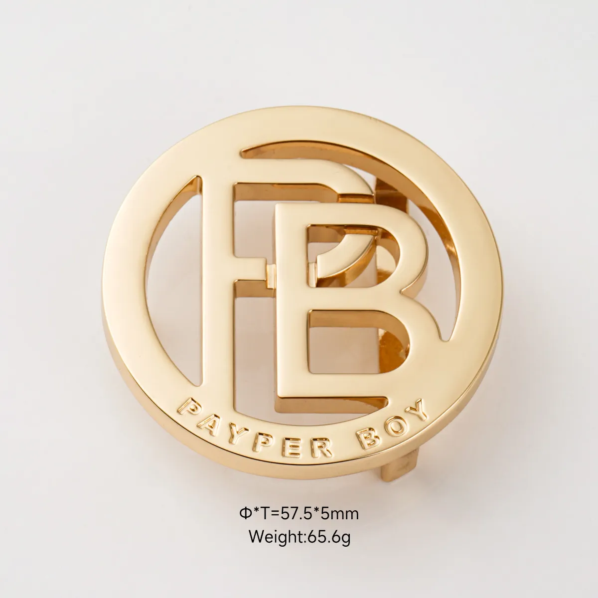 custom logo circle gold buckle for men leather belt