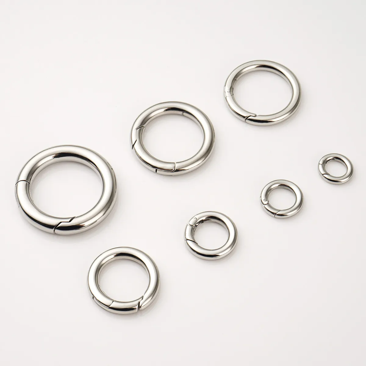 custom silver stainless steel spring ring clips for bags