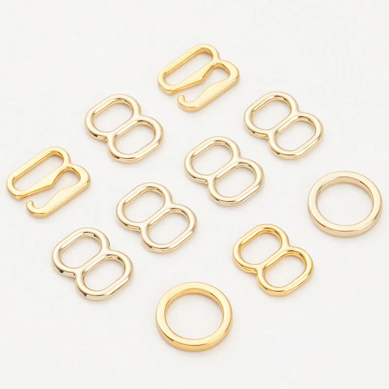 high quality corrosion resistant gold slider buckle and o-ring for swimwear